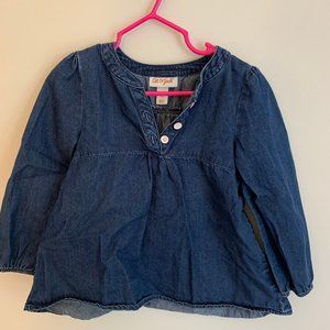Girls Chambray Long Sleeve Shirt 3T
